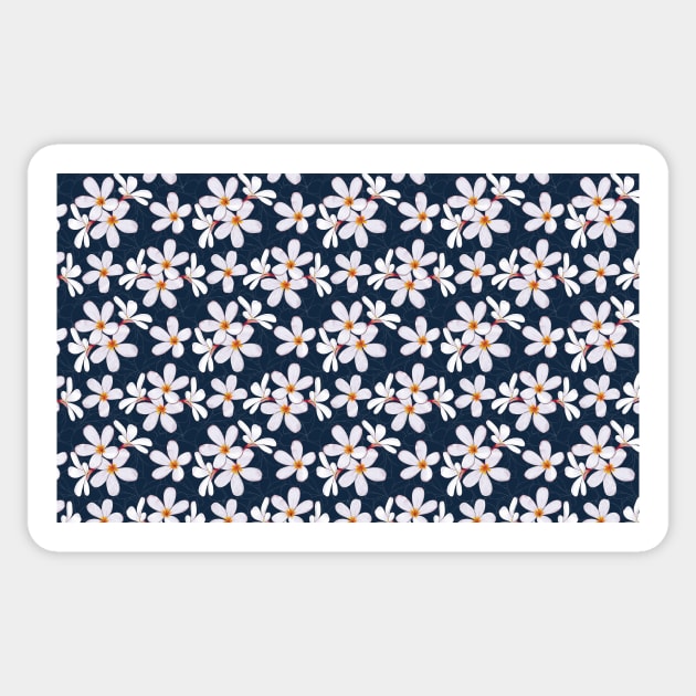 White flowers on a blue background pet bandana Sticker by NinosDelViento